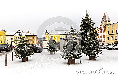 Ð¡entral square in Freistadt - Upper Austria Stock Photo